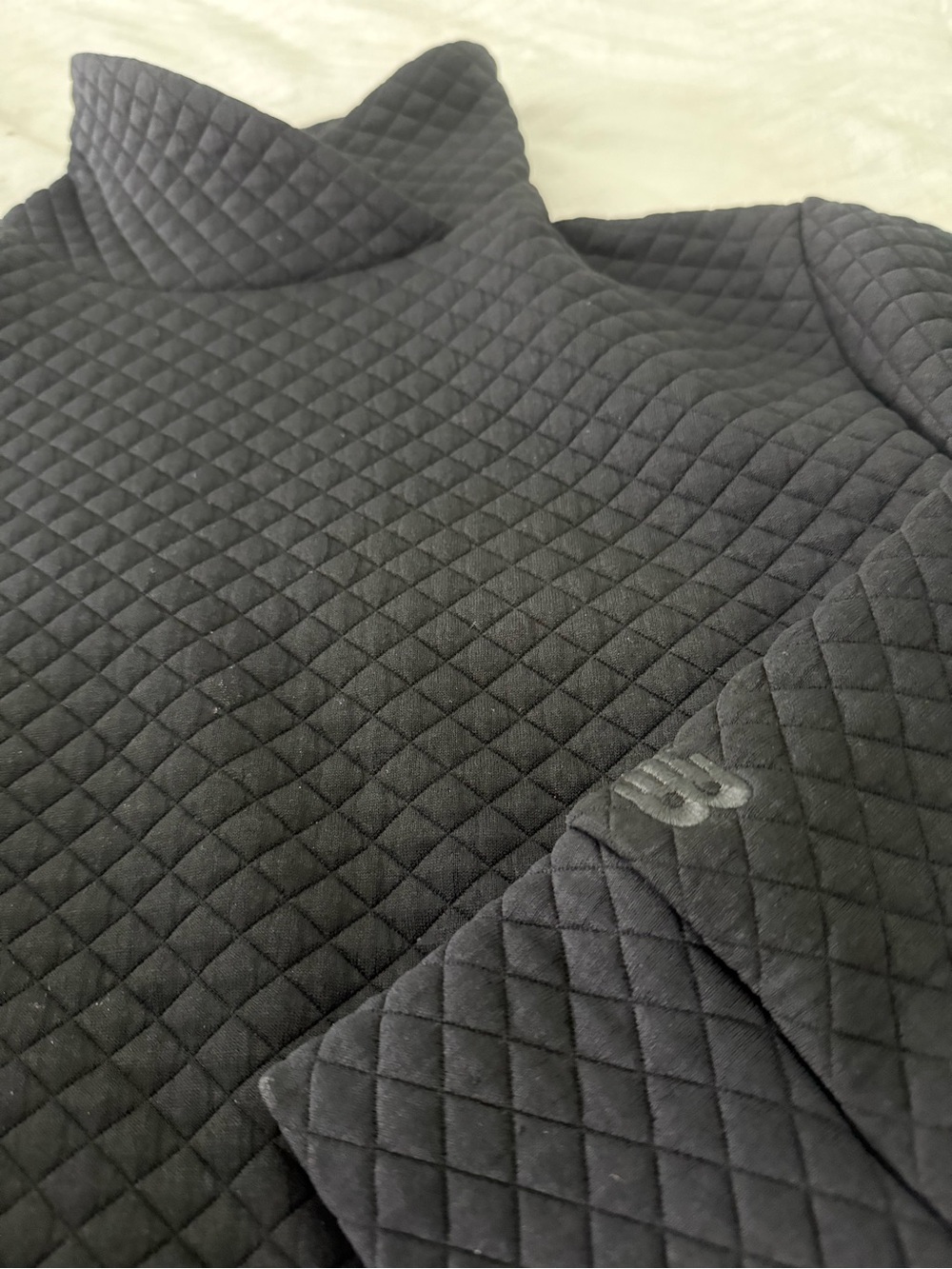 New Balance Black Quilted Pullover Sweatshirt